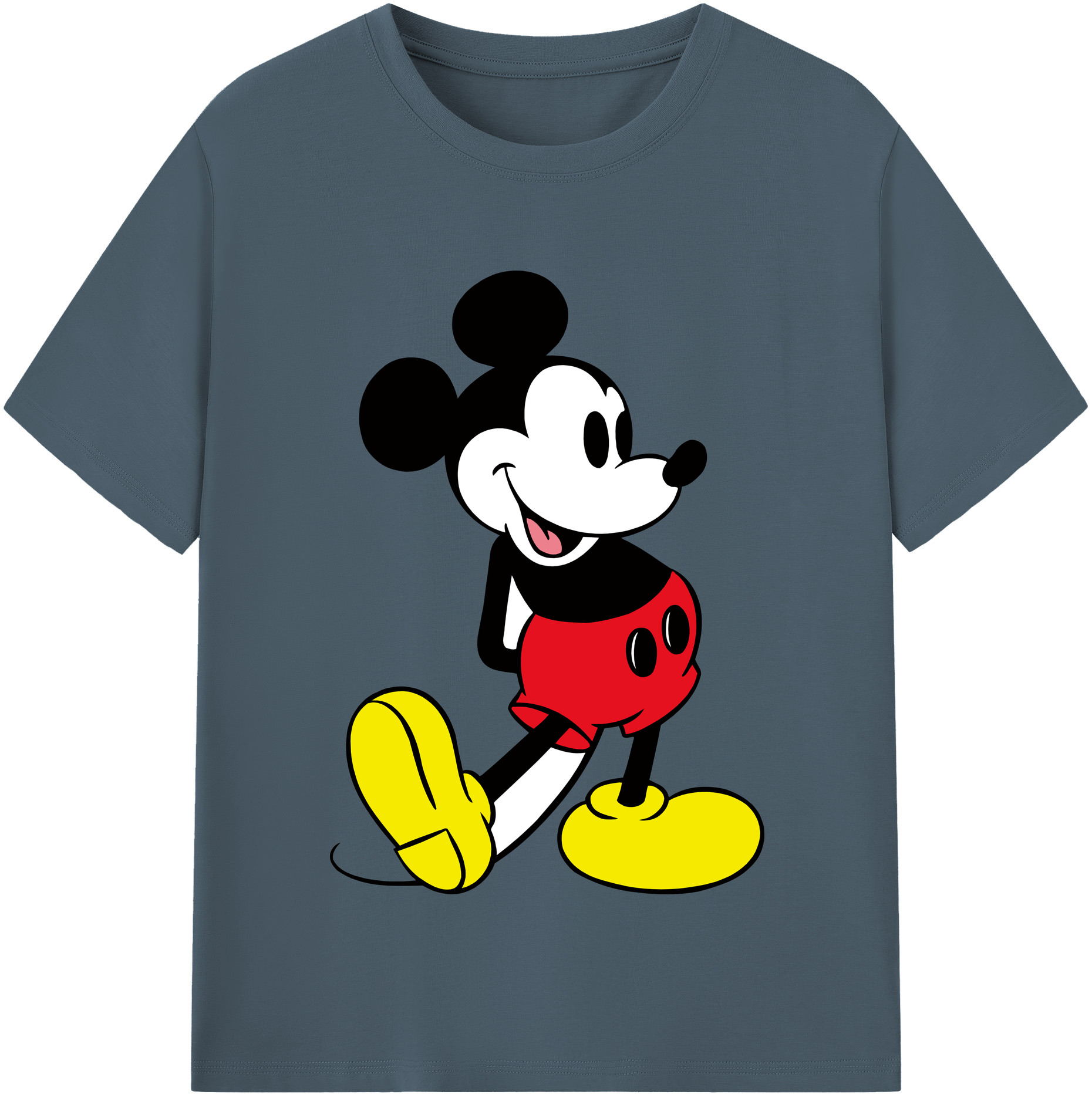 （画像用） ミッキーマウス Mickey Mouse 綿100％半袖Tシャツ（フロントプリント）